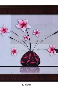 Floral Theme Satin Matt Texture Framed UV Art Print