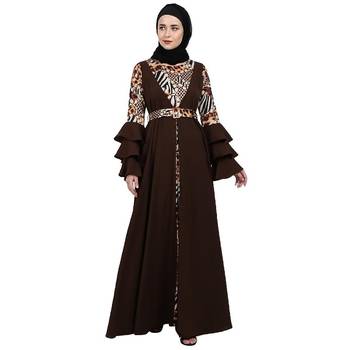 Umbrella Abaya with Digital Tiger print 1