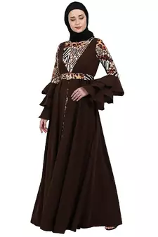 Umbrella Abaya with Digital Tiger print
