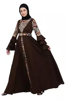 Umbrella Abaya with Digital Tiger print