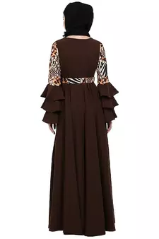 Umbrella Abaya with Digital Tiger print