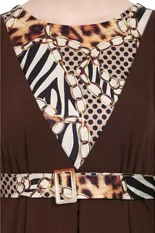 Umbrella Abaya with Digital Tiger print