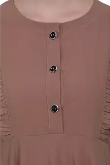 Umbrella abaya with frills- Beige
