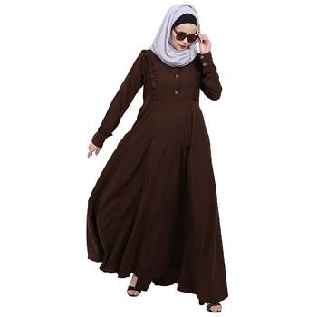 Umbrella abaya with frills- Coffee Brown 3