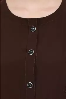 Umbrella abaya with frills- Coffee Brown