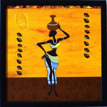 Tribal Lady Satin Matt Texture Framed UV Art Print 1