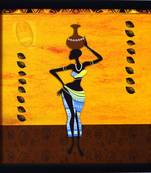 Tribal Lady Satin Matt Texture Framed UV Art Print