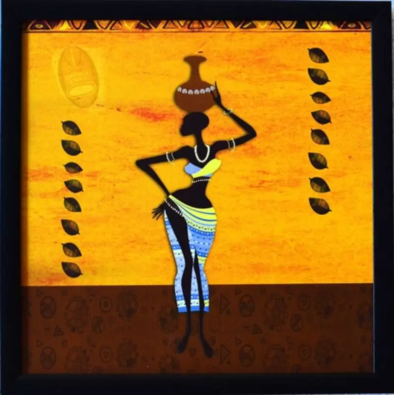 Tribal Lady Satin Matt Texture Framed UV Art Print
