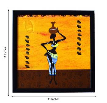 Tribal Lady Satin Matt Texture Framed UV Art Print 2