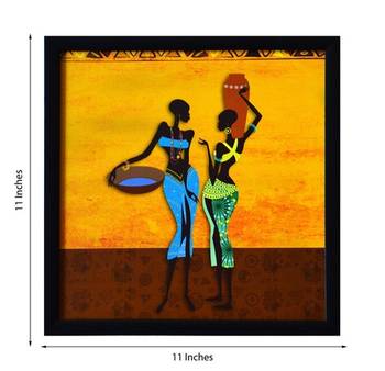 Tribal Ladies Satin Matt Texture Framed UV Art Print 2