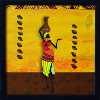 Tribal Lady Satin Matt Texture Framed UV Art Print 1