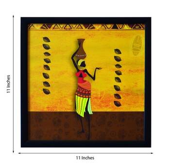 Tribal Lady Satin Matt Texture Framed UV Art Print 2