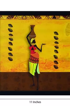 Tribal Lady Satin Matt Texture Framed UV Art Print