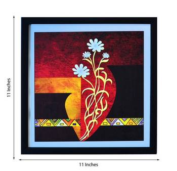 Floral Theme Satin Matt Texture Framed UV Art Print 2