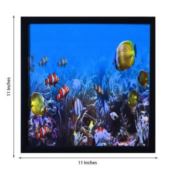 3D Sea Life view Design Satin Matt Texture Framed UV Art Print 2