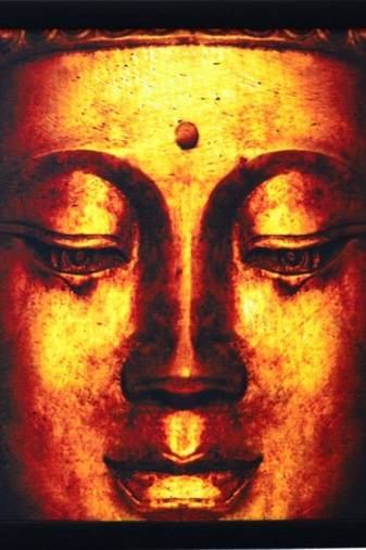 Meditating Buddha Design Satin Matt Texture Framed UV Art Print