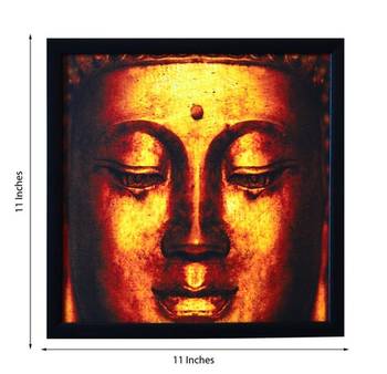 Meditating Buddha Design Satin Matt Texture Framed UV Art Print 2
