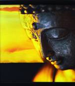 Meditating Buddha Design Satin Matt Texture Framed UV Art Print