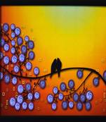 Floral Theme Satin Matt Texture Framed UV Art Print