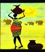 Tribal Lady Satin Matt Texture Framed UV Art Print