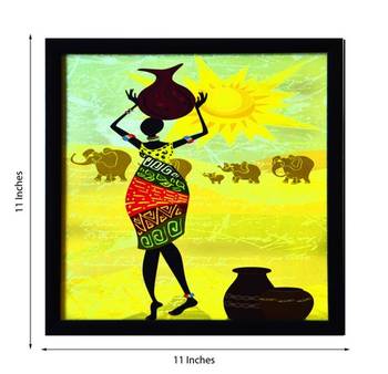 Tribal Lady Satin Matt Texture Framed UV Art Print 2