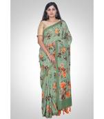 Pure Munga Silk Hand Woven Digital Print Banarasi Saree