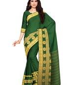Mimosa Mysore Silk Style Crepe Saree Color :  Green
