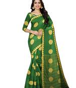 Mimosa Mysore Silk Style Crepe Saree Color :  Green