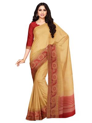 Mimosa Kanjivaram Style Linen Saree Color :  Yellow 1