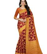 Mimosa Banarasi Style Chiffon Saree Color :  Maroon