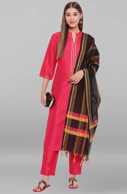 Janasya Pink sequins faux silk salwar 1