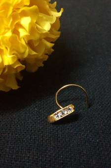 Designer Golden Diamond Floral nose ring or Nose Pin