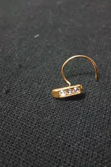 Designer Golden Diamond Floral nose ring or Nose Pin