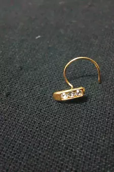 Designer Golden Diamond Floral nose ring or Nose Pin