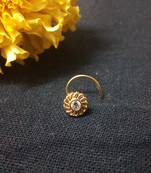 Designer Golden Diamond Floral nose ring or Nose Pin