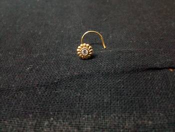 Designer Golden Diamond Floral nose ring or Nose Pin 1