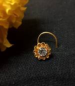 Designer Yellow Diamond Floral nose ring or Nose Pin
