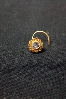 Designer Combo of 2 Gold plated nose ring or nose pin
