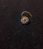 Designer Blue Diamond Floral nose ring or Nose Pin