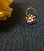 Designer Pink Diamond Floral nose ring or Nose Pin