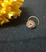 Designer Purple Diamond Floral nose ring or Nose Pin
