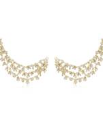 Designer Bunched Pearls 3 Line Pearl Ear Chain Kanoti or Ear Support Earrings