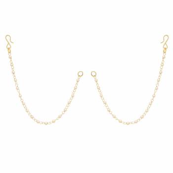Designer 1 Line Pearl Earchain or Ear Support Earrings 1