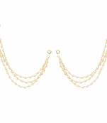 Designer 3 Line Pearl Earchain or Ear Support Earrings