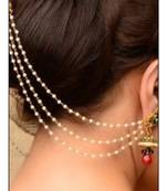 Designer 3 Line Pearl Earchain or Ear Support Earrings