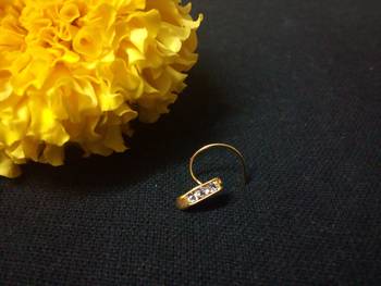 Designer Diamond Gold Plated Nose Pin or Nose ring 2