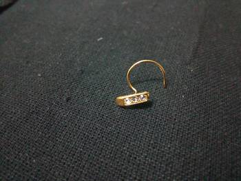 Designer Diamond Gold Plated Nose Pin or Nose ring 3