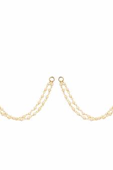 Designer 2 Line Pearl Earchain or Ear Support Earrings