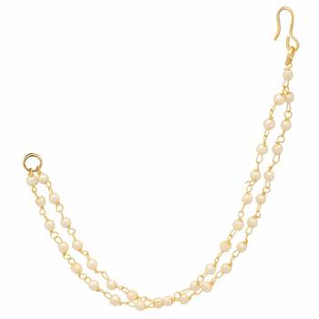 Designer 2 Line Pearl Earchain or Ear Support Earrings 2
