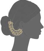  Designer bunched pearls 3 line pearl ear chain kanoti or ear support earrings